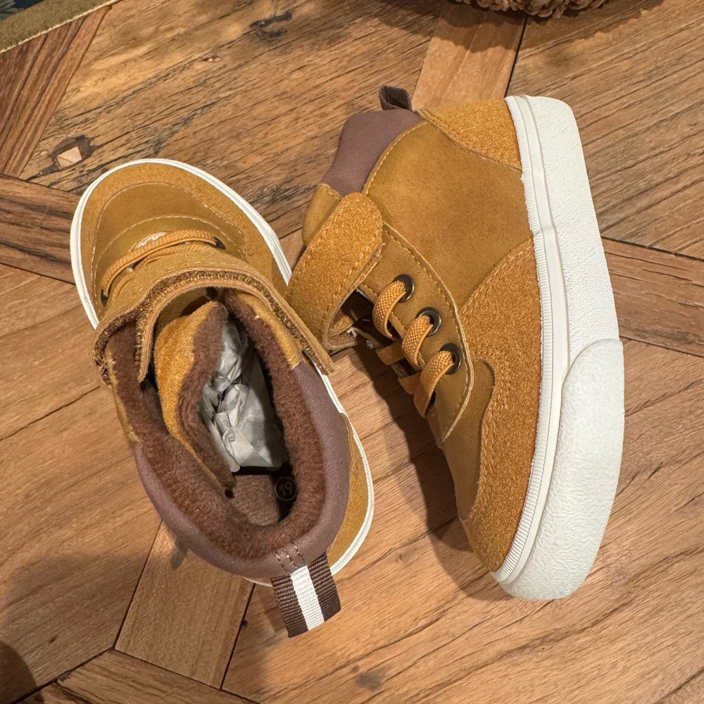 Cozy Tan Kids Sneakers